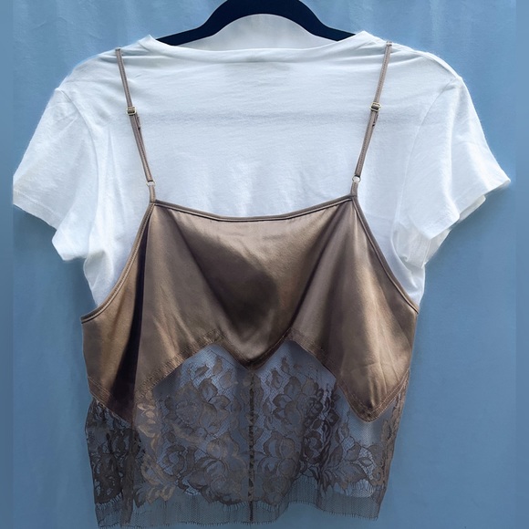 (Like New) Michelle Mason Lace Camisole Layered Tee (Medium) - Picture 6 of 8